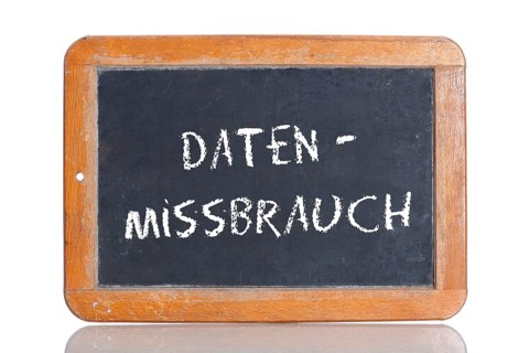 Old school blackboard with the term DATENMISSBRAUCH