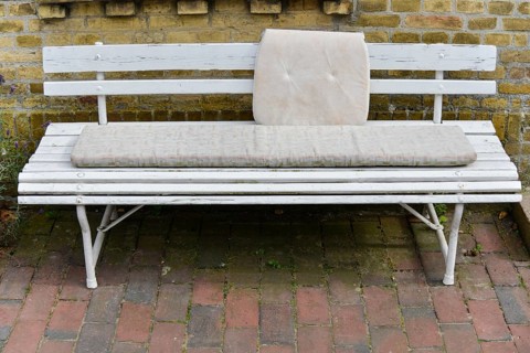 Bench with a cushion
