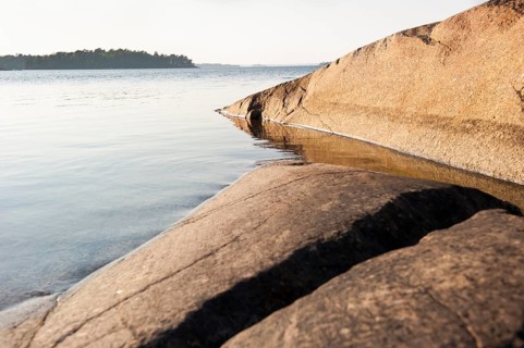 Rocks and water