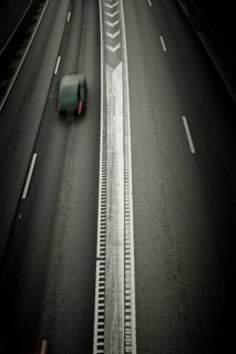 Car on freeway