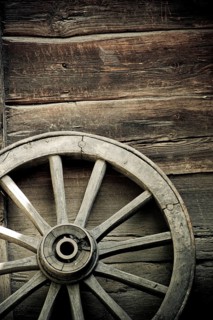 Old wheel of wagon
