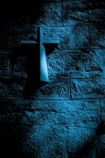 Cross on wall in Vadstena Abbey
