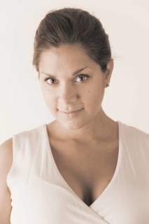 Portrait of woman in a white dress