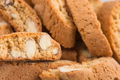 Closeup of Italian almond cookies