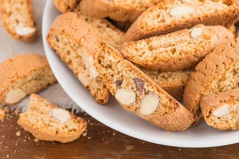 Closeup of Italian almond cookies