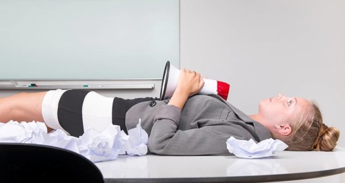 Businesswoman having a break