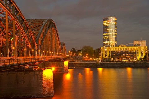 Hohenzollernbruecke Bridge and the Rhine river