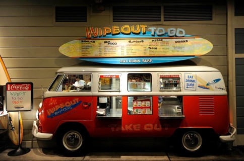 Wipeout To Go takeaway in an old VW bus