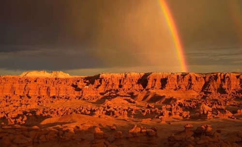 Rainbow during a thunderstorm
