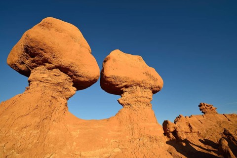 Hoodoos and eroded rock formations of Entrada sandstone