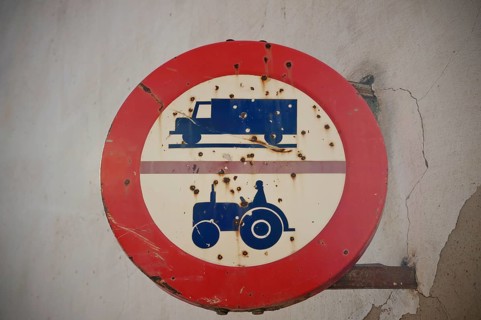 Old traffic sign