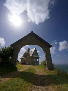 Breton house on the coast in the Bay of Douarnenez