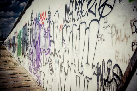 Berlin Wall with graffiti