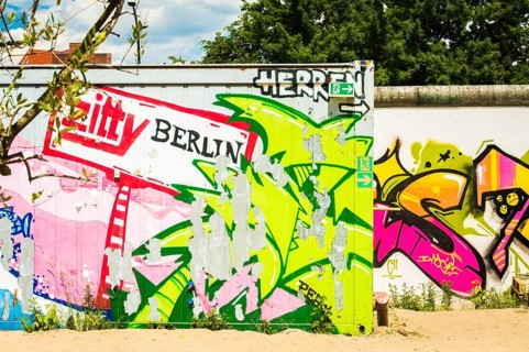 Berlin Wall with graffiti
