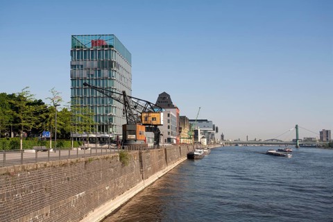 Rheinau Harbour with the Crane Buildings of Cologne at the rear