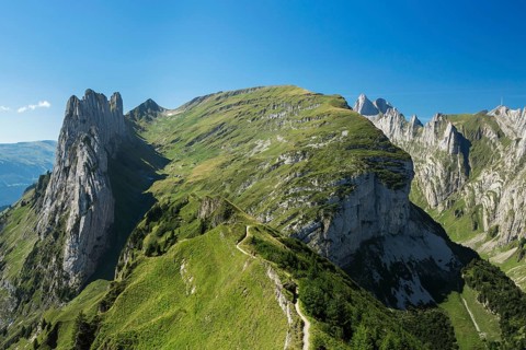View over the Alpstein Range with the Kreuzberge Mountains