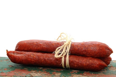 Three salami tied together