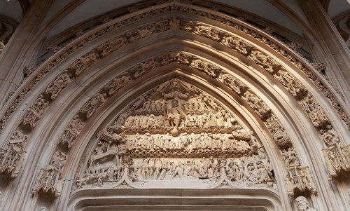 Tympanum on the portal the Church of Saint-Maclou