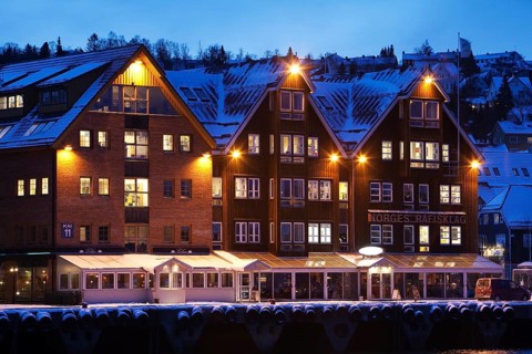Port of Tromso in winter