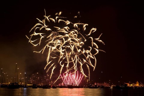 Fireworks during Seenachtsfest festival in Konstanz