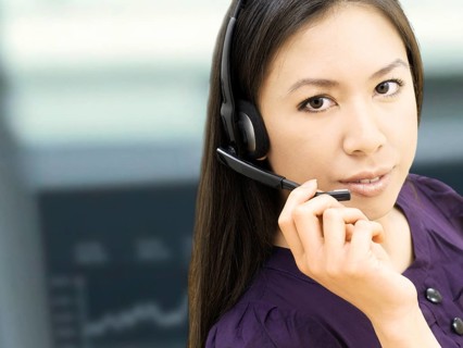 Businesswoman wearing a headset