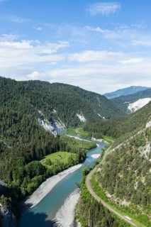 Anterior Rhine meanders through Rhine gorge