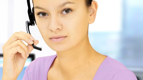 Businesswoman wearing a headset