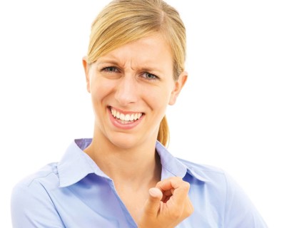 Young woman with a critical expression