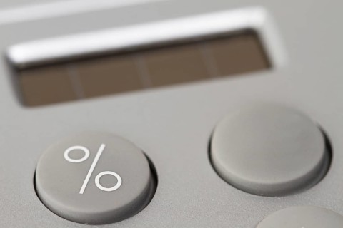 Per cent sign on a pocket calculator
