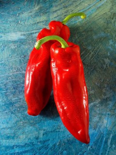 Red sweet long peppers