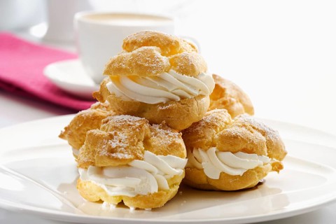 Plate of cream puffs