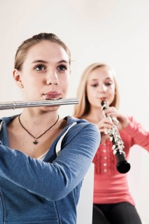 Teenagers making music together
