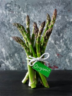 Bunch of fresh English organic asparagus spears