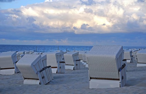 White beach chairs