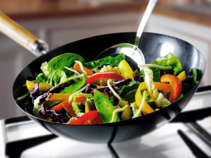 Stirfry cooking in a wok