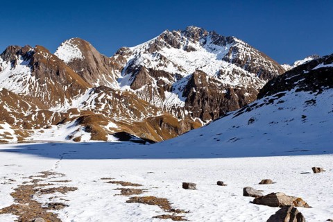 View while ascending Wilde Kreuzspitze Mountain
