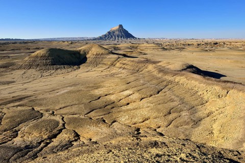 Factory Butte in the bentonite hills of Caineville desert