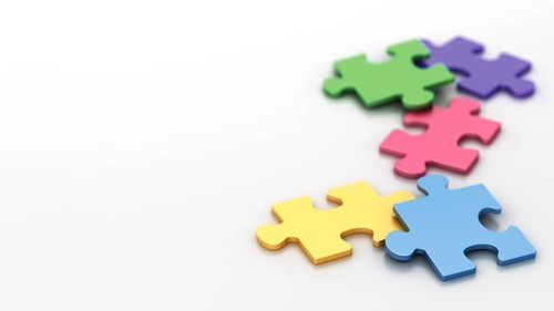 Colorful pieces of a puzzle