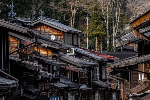 Old traditional village on the Nakasendo road