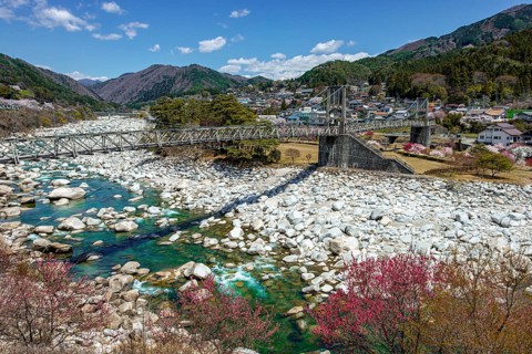 Momosuke bridge over river Kiso