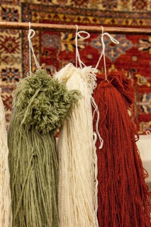 Wool in a carpet factory