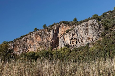 Rock tombs of the ancient city of Kaunos