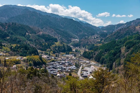 View of historical place Yabuhara from Nakasendo Street