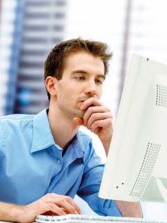 Businessman using a computer in an office