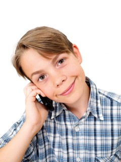 Teenager using a mobile phone