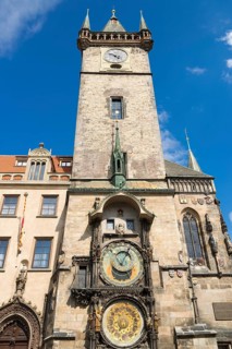 Prague's Astronomical Clock or Orloj on the Old Town Hall