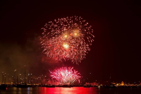 Fireworks during Seenachtsfest festival in Konstanz