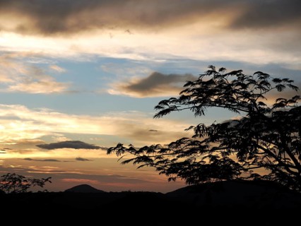 Evening sky at dusk in Ricon de la Vieja National Park