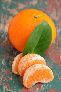 Mandarine and pieces of mandarine