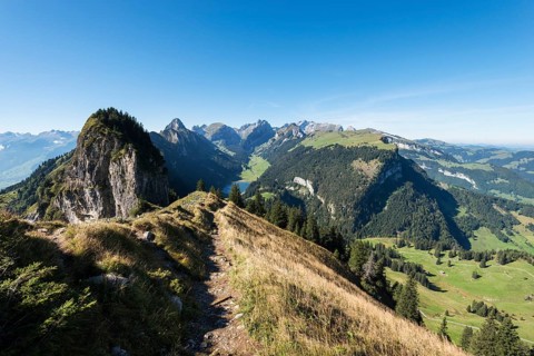 View of the Appenzell Alps as seen from the geological mountain trail